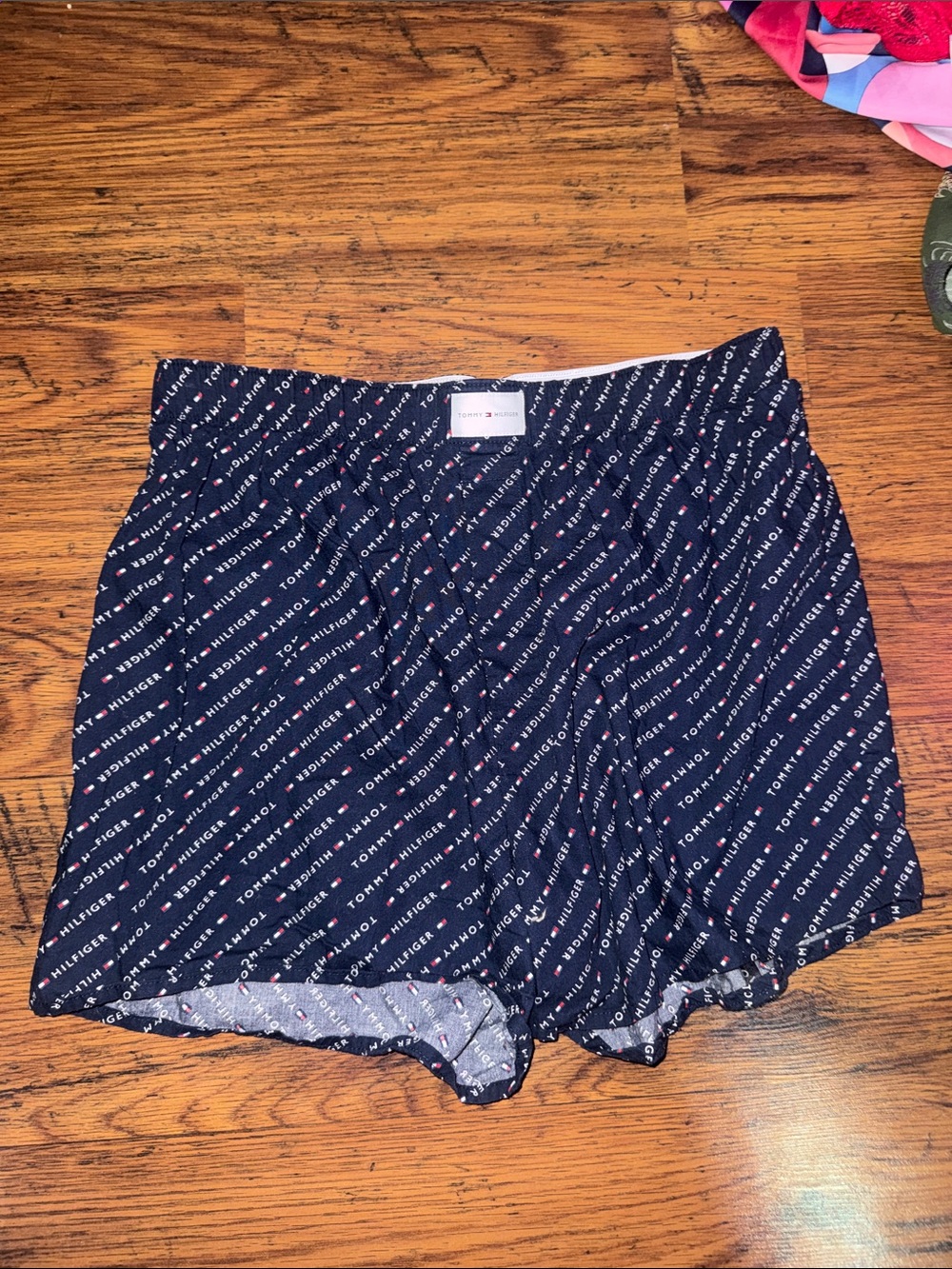 Tommy Hilfiger Navy Logo Print Lounge Shorts 29.T